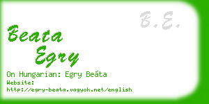 beata egry business card